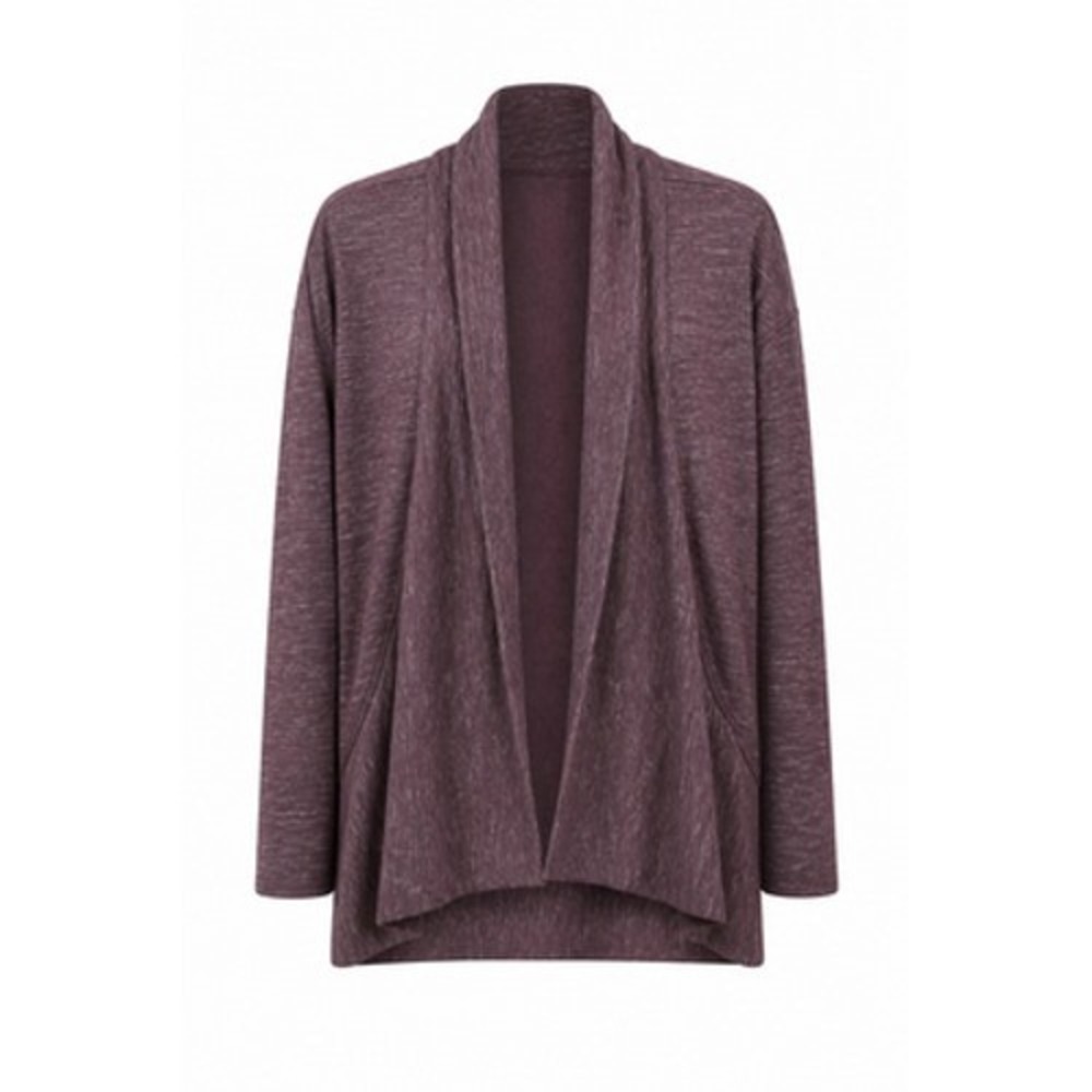 Kuhl Cardigan Sweater Women M Purple Open Front Knit Pockets Casual Fall